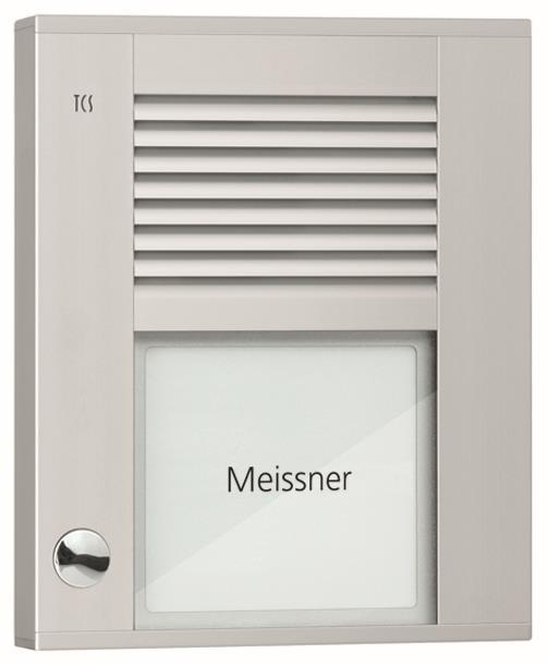 TCS Audio Außenstation PDS   PDS01-EN/04 1 Taste 1-reihig AP silber