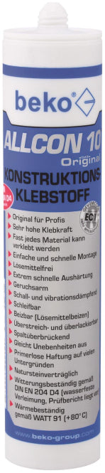 BEKO Konstruktions-Klebstoff   260100310 !!!  beige 310ml Kartusche     Allcon 10