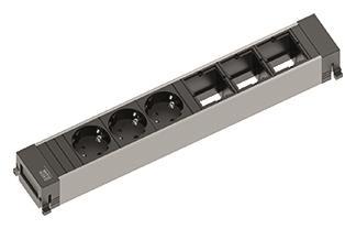 Bachmann Power Frame ALU         916.007 Steckdoseneinheit 6-fach