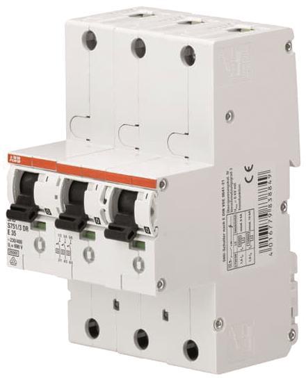 ABB SHS-Schalter 50A 3polig S751/3DR-E50 **  50A  E-Char. für Hutschiene