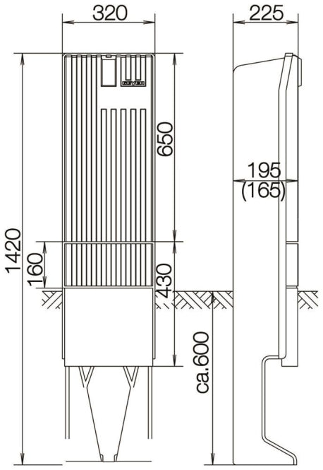 ABN Anschlusssäule                SL142P ** m.Montageplatte 1Zylinder eingebaut