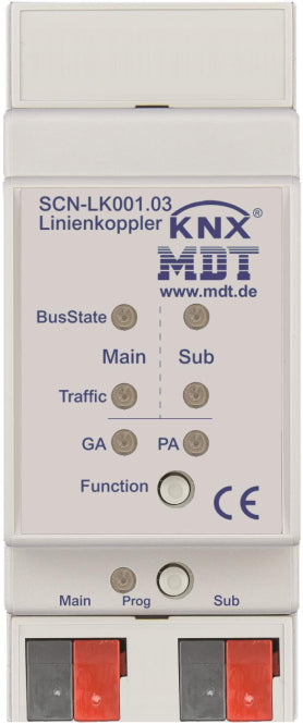 MDT SCN-LK001.03 Bereichs-/Linienkoppler 2TE REG unterstützt Gruppenadressen+KNX