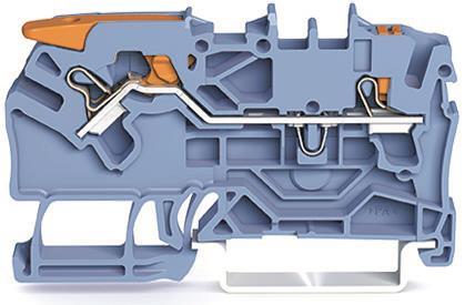 WAGO 2102-5204 2-Leiter-Durchgangsklemme ,mit Hebel und Drücker,2,5mm²,blau