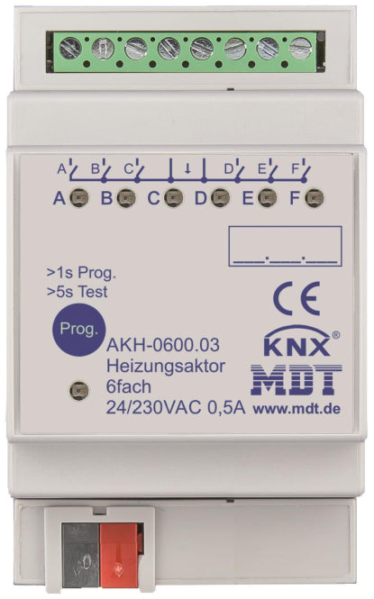 MDT AKH-0600.03 Heizungsaktor 6fach 3TE REG 24-230VAC