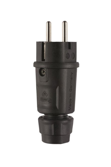 ABL Hightech Stecker SCHUKO    100000064 fr-be Elamid schwarz IP54