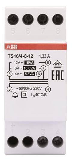 ABB Klingeltransformator     TS16/4-8-12 16VA 4-8-12VAC 2CSM228625R0812