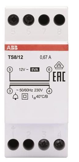 ABB Klingeltransformator 8VA      TS8/12 12VAC 2CSM228685R0812