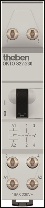 Theben Stromstoßschalter    OKTO S22-230 elektromechanisch 2S 230VAC 3120122