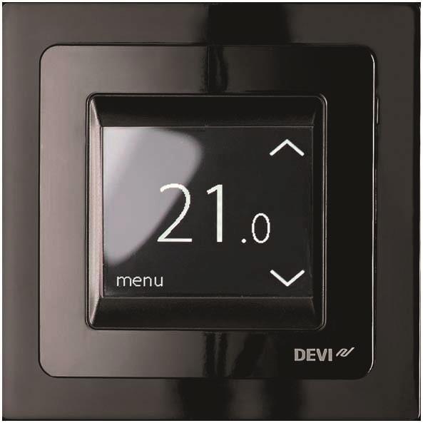 DEVI DEVIreg Touch schwarz      140F1069 UP Uhren-Thermostat 16A, 230V mit Rahmen