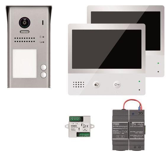 INDEXA Video-Türsprech-    VT200 SET AW2 anlage-Set AP 2-m.Komfort-Monitore 28383