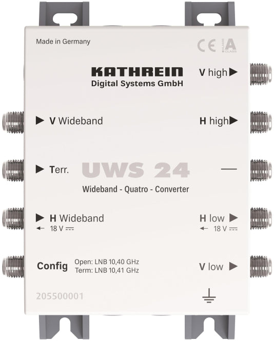 KATH Konverter für zwei           UWS 24 Widebandsignale auf vier Sat-ZF-Ebenen