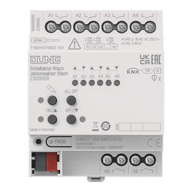 Jung KNX Schaltaktor 6f KNX     230061SR Jalousieaktor