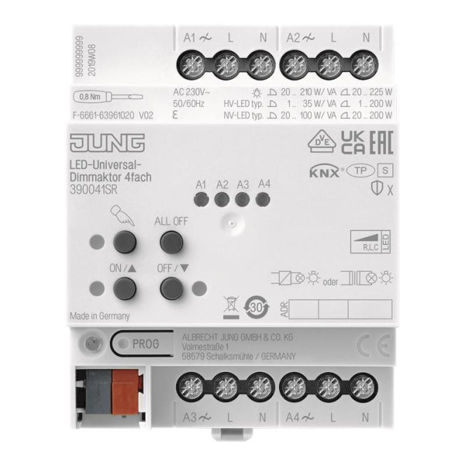 Jung KNX                        390041SR LED-Universal-Dimmaktor 4fach