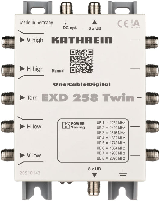 KATH Einkabel-Multischalter EXD 258 Twin      5-862 u.950-2150MHz Durchgang