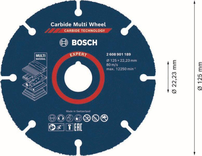 Bosch EXPERT Trennscheibe 125x22.23m Carbide Multiwheel            2608901189