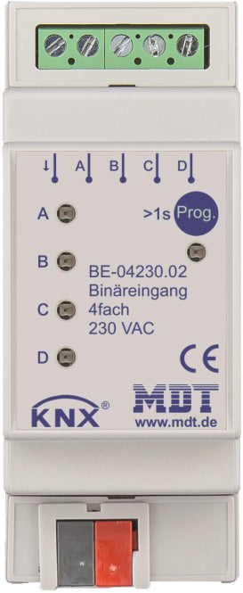 MDT Binäreingang 4-fach 2TE REG Ausführung 230VAC BE-04230.02