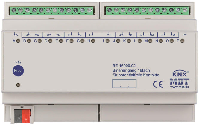 MDT Binäreingang 16-fach 8TE REG Ausführung potentialfrei BE-16000.02