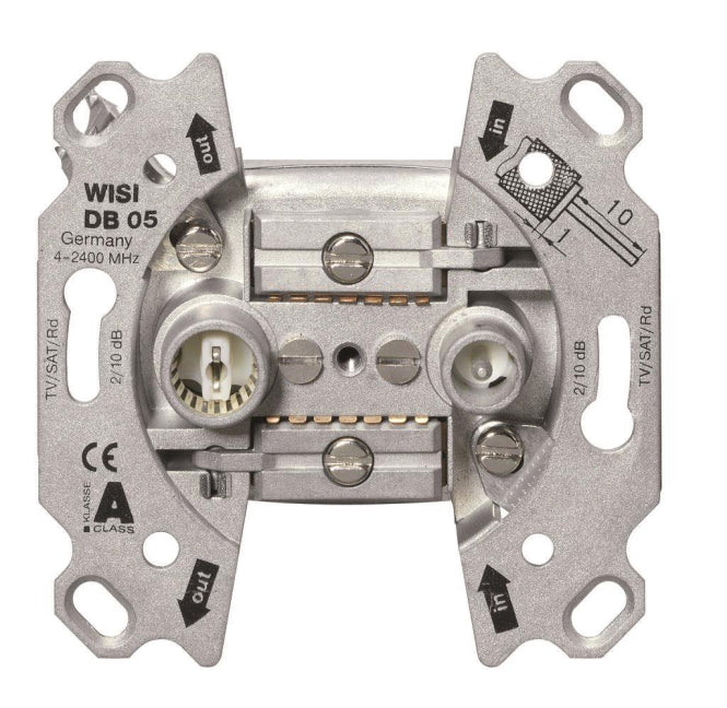 WISI Antennendose Durchgang 2-Loch  DB05      5-2400MHz 10dB