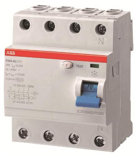 ABB Fi-Schalter N links      4X40A-0,03A F204 A-40/0,03