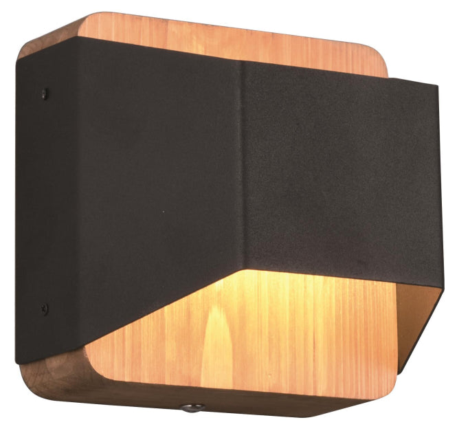 TRIO LED-Wandleuchte up+down   224810132 4,3W 400lm 3K Switch-Dim Holz/sw 122x120