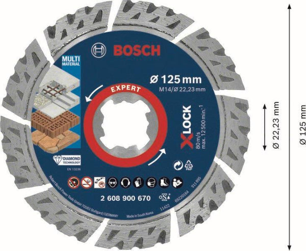 Bosch Diamant-Trennscheibe 125mm EXPERT Multi Material X-Lock         2608900670