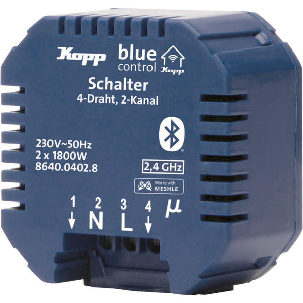 Kopp Blue-control Schaltaktor  864004028 Serienschalter 2-Kanal 4-Draht