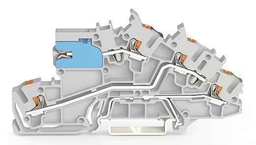 WAGO 2203-7641 Installationsetagen- klemme,mit N-Trennschlitten,NT/L/PE,grau