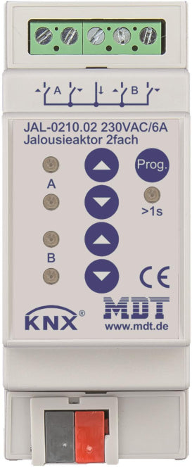 MDT JAL-0210.02 Jalousieaktor 2fach 2TE REG 10A 230VAC