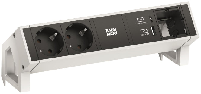 Bachmann DESK2 2xCEE7/3 1xUSB    902.935 A&C 22W 1xCM 0,2m GST18 RAL9010